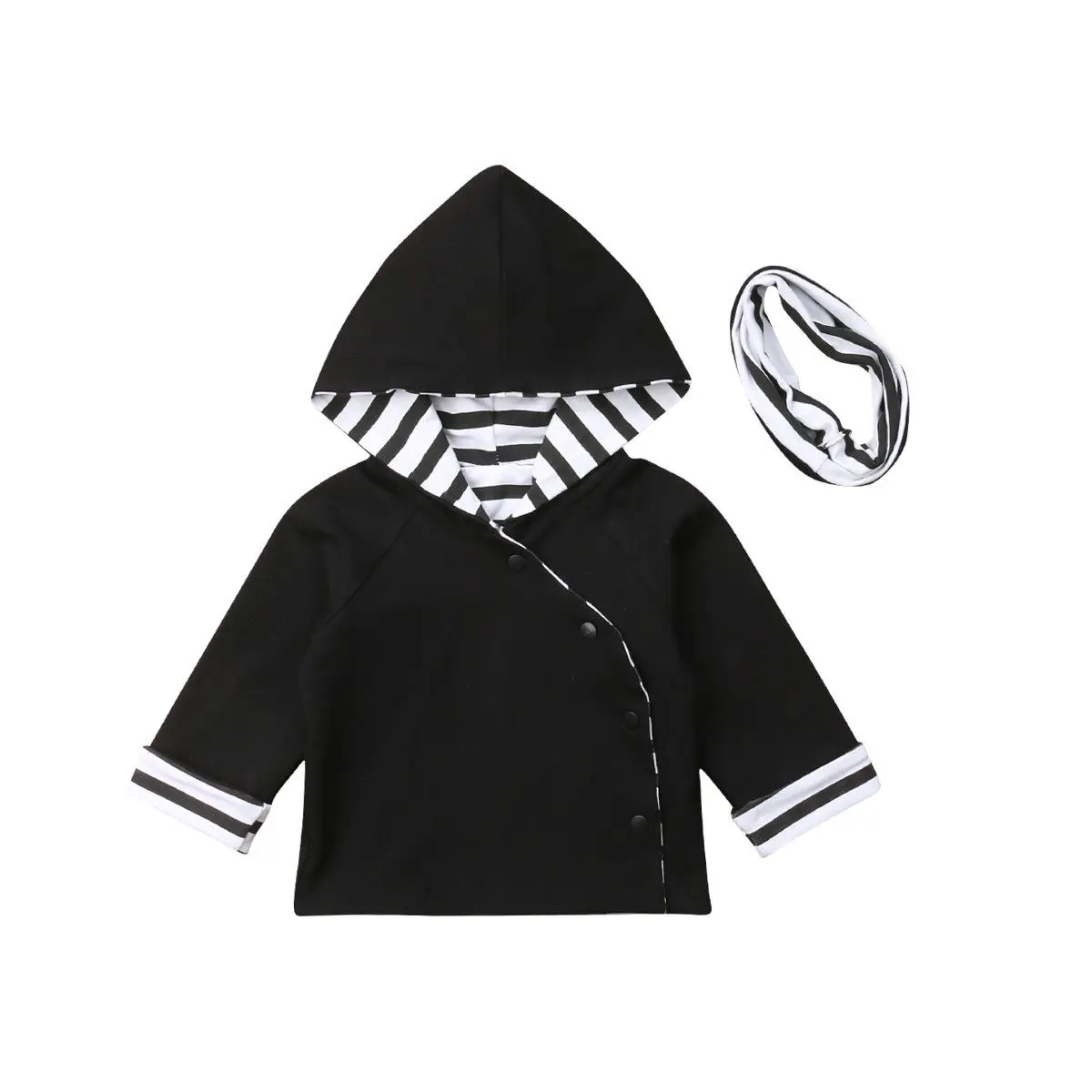 CANIS Jacket Winter Warm Newborn Kid Baby Girl Top Hoodie  Coat Jacket Headband Hoodies Hooded Girls Sweatsuit