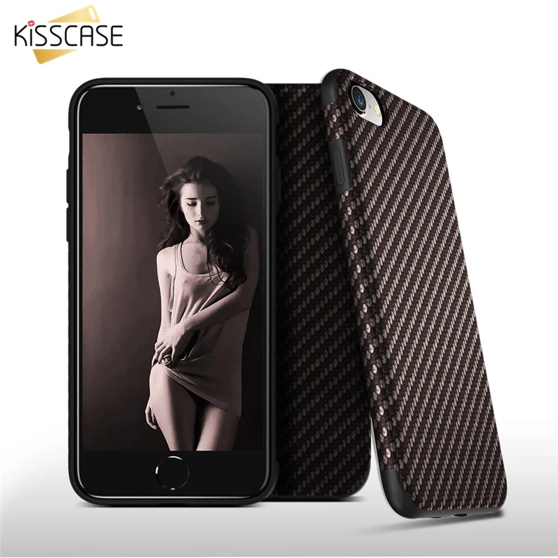 buy KISSCASE Soft TPU Twill Phone Case For iPhone X XS Max 6 6S 5 5S SE Carbon Fiber Cover For iPhone X 7 8 Plus XS MAX Phone Case