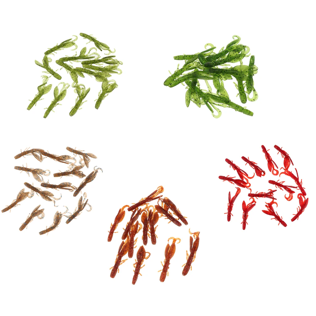 

12pcs Soft Worm Lures Shrimp Fishing Baits Fast Sinking Lobster Crankbaits for Squid Cuttlefish and Grouper