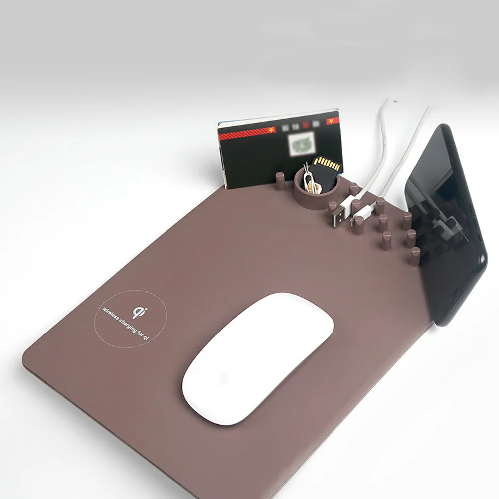 Anti slip Ultra Thin Desktop Organizer Mouse Pad Holder Wireless