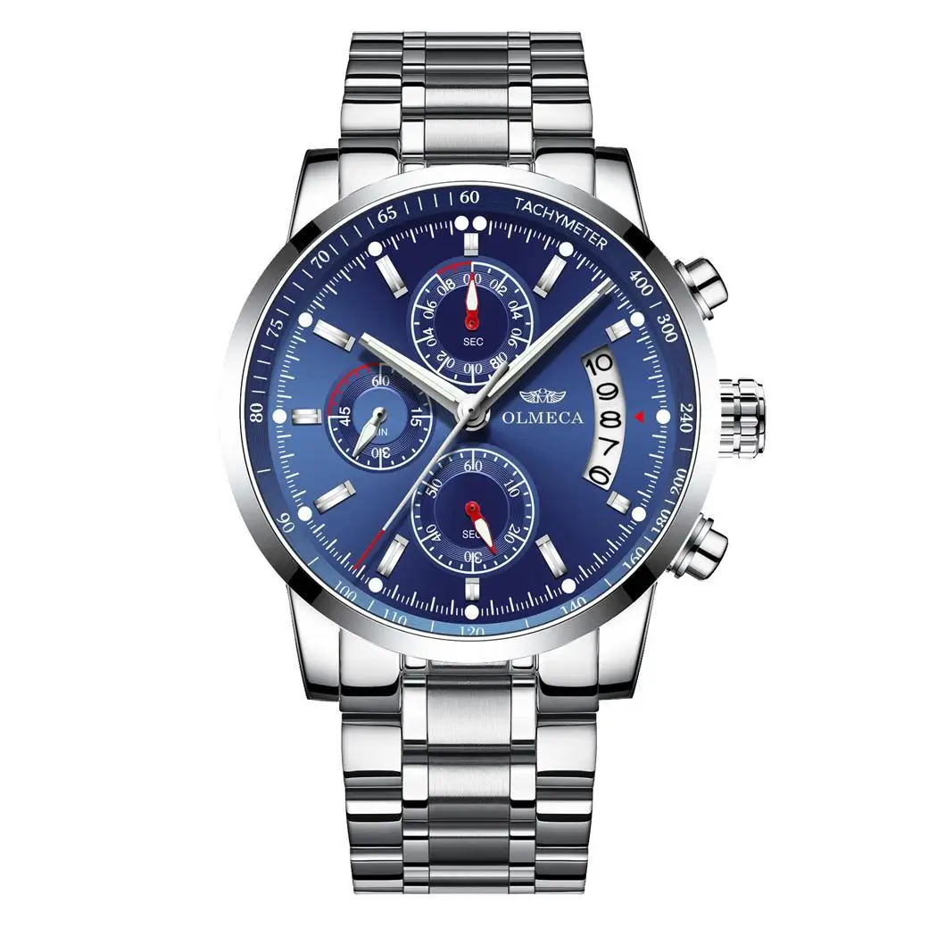 

Men Business Casual Alloy Quartz Waterpoof Watch Round Stainless Steel 30 Meters Bracelet Clasp