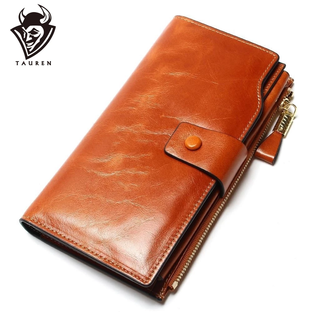 Genuine Cowhide Leather Wallets for Women, RFID Blocking, Wholesale