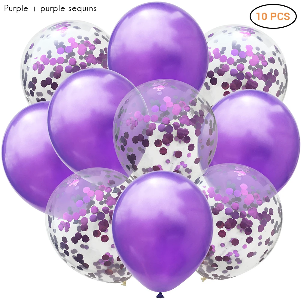 

10Pcs 12 Inch Balloon Confetti Sequins Latex Balloons Transparent Balloons for Birthday Party Wedding Decorative Supplies