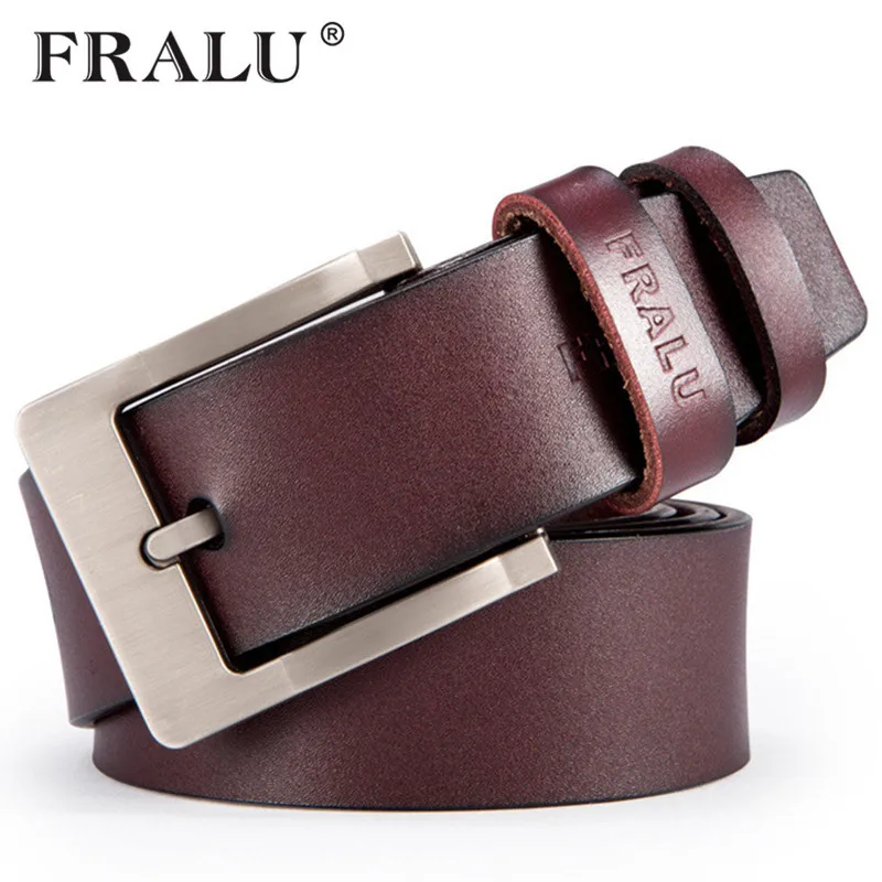 

FRALU New Men belt nieuwe mode riemen hoge kwaliteit koe lederen vintage pin gespen ceinture bussiness Mannelijke belt