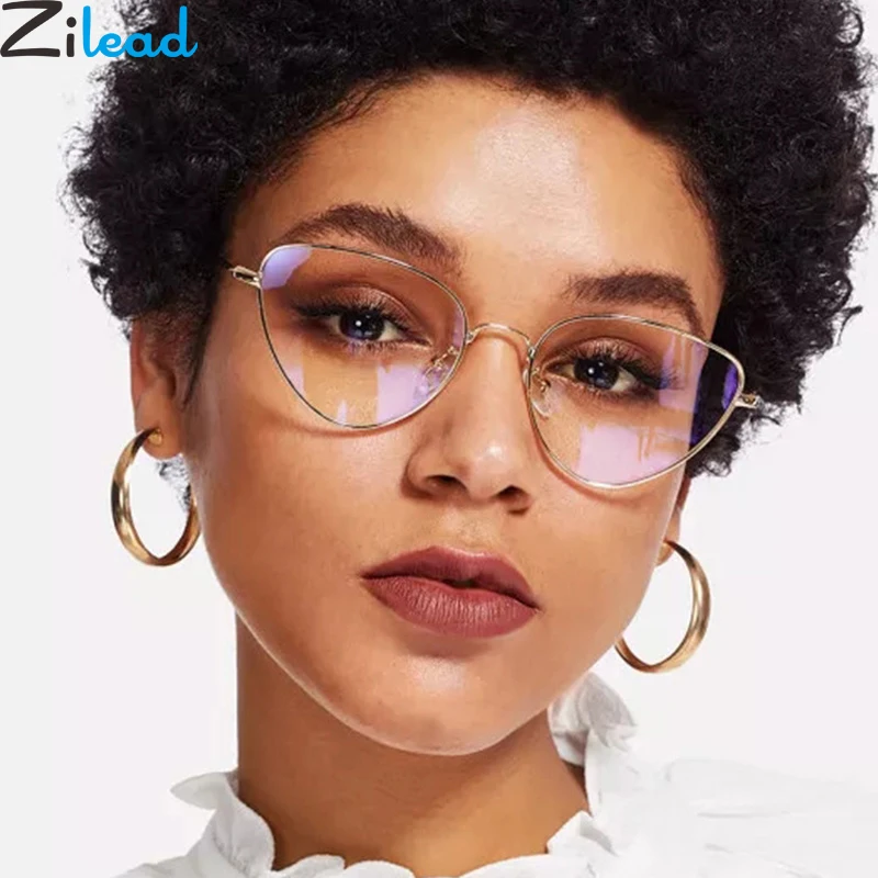 

Zilead Retro Metal Cat Eyes Glassse Frame Women&Men Clear Optical Spectacle Computer Glasse Eyeglasses Plain Glasses Unisex