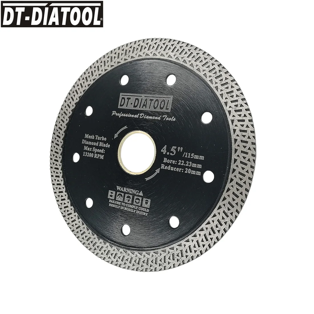 DT-DIATOOL 5 pcs Dia 115mm Hot-pressed sintered Diamond Saw BladeCutting Disc with Mesh turbo rim segment 4.5 inch dry or wet