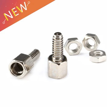 

100pcs/lot 5+7MM Hex head Spacing Screws with nut 5MM+7MM for D-Sub VGA DB9 DB15 DB25 RS232 COM serial connector