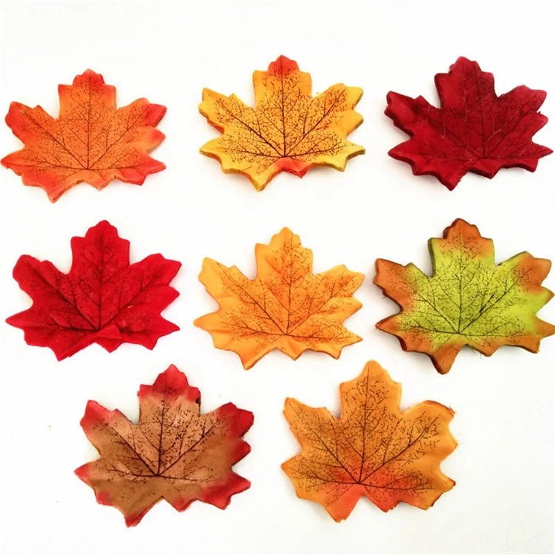 

100 Autumn/Maple Silk Leaves Multi Coloured/Wedding/Decoration