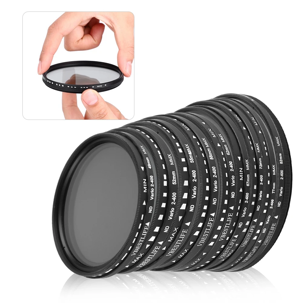 

Professional Adjustable ND Lens Filter ND2-400 Fader Neutral Density for Canon Nikon for Sony