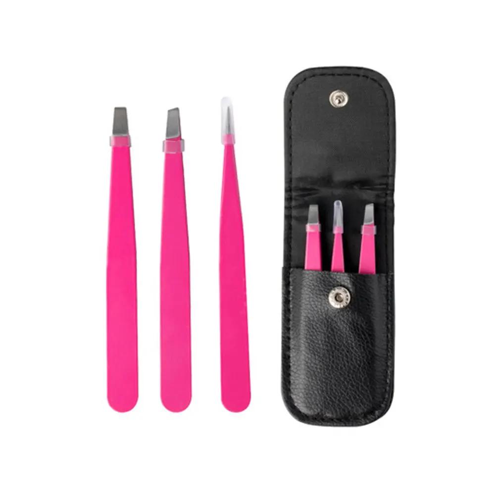 

3 pcs/set Stainless Steel Eyebrow Tweezers Face Hair Removal Tweezers Eye Brow Trimmer Cosmetic Beauty Makeup Tool