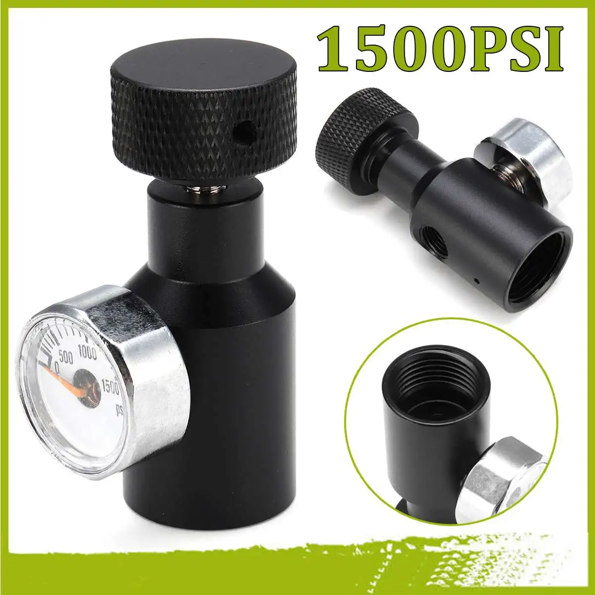 

1500 PSI CO2 Fill Adaptor Regulator On/Off Gauge Valve For Paintball
