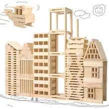 Деревянные строительные модели строительные блоки детское здание разведки блоки игрушки 100 деревянная доска набор экстракт игра