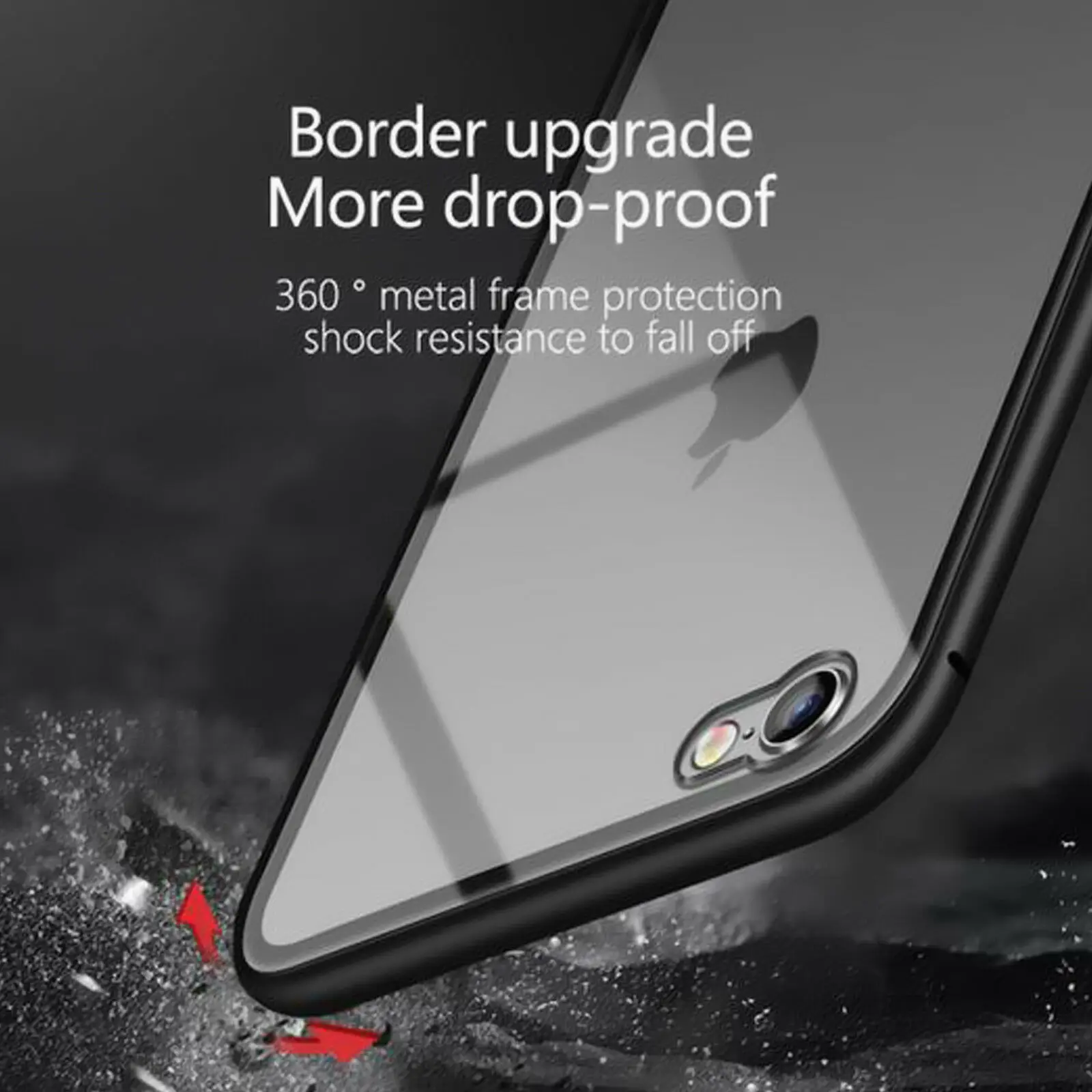 

mobile 360 armor cover metal bumper tempered Glass magnetic Adsorption for iphone x