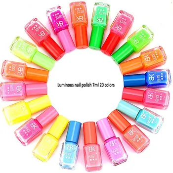 

Nail Art bk Fluorescent Neon Luminous Nail Polish Candy Colors Glow in Dark Nail Enamel Varnish Esmaltes 7ml