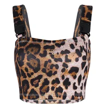 Женский леопардовый купальник с принтом без рукавов, Сумка с пряжками, широкий купальник на плечо, купальник бикини с топом, популярные сексуальные вечерние купальники, спортивные топы