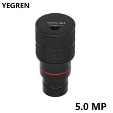 5MP USB Camera Microscope Electronic Digital Eyepiece Stereo Biological Microscope with 0.5X Reduction Lens Calibration Slides