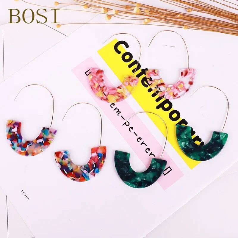 

new Earrings Resin Acrylic Boho Acetate Fashion For Women Geometric Big Dangle Drop Earings Multicolor Acetate statement Jewelry