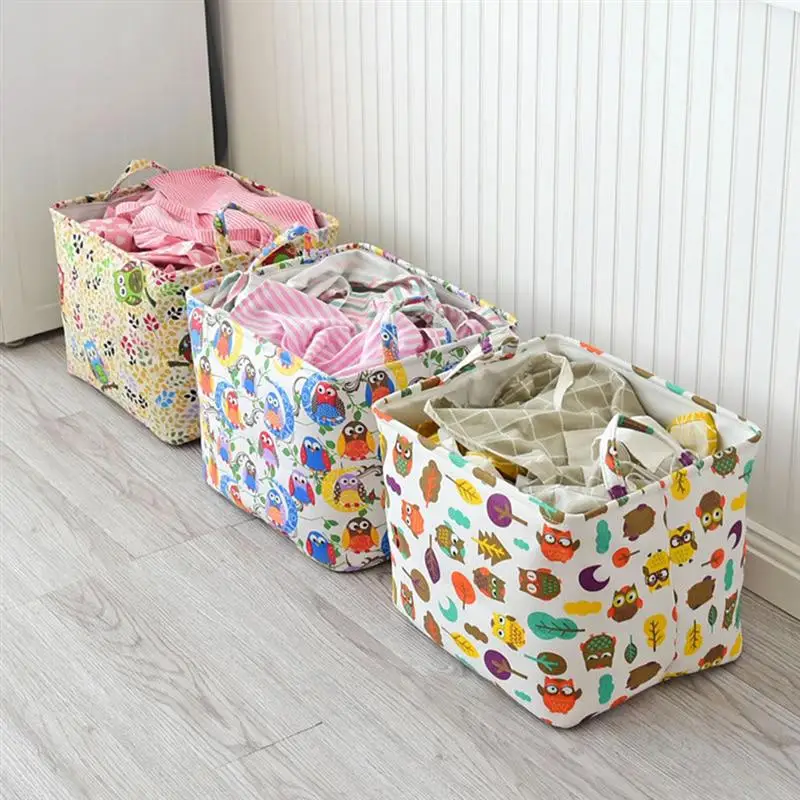 1 قطعة سلة التخزين البومة نمط لطيف الكرتون أشتات المنظم لعب حامل اللوازم المنزلية حقيبة الغسيل ل Hotel النوم المنزل
