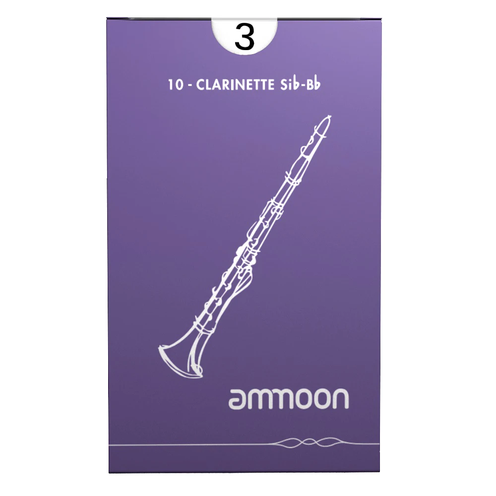 

ammoon Bb Clarinet Reeds 10pcs/ Box Woodwinds Bb Clarinet Traditional Reeds Strength 2.5/ 3.0 Woodwind Instruments Accessories