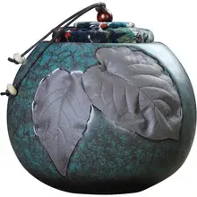 Винтаж прекрасный Чай коробка Керамика Чай коробка для хранения китайский Стиль лист резьба Чай кэдди для Кофе порошок Органайзер банок зеленый Чай посуда