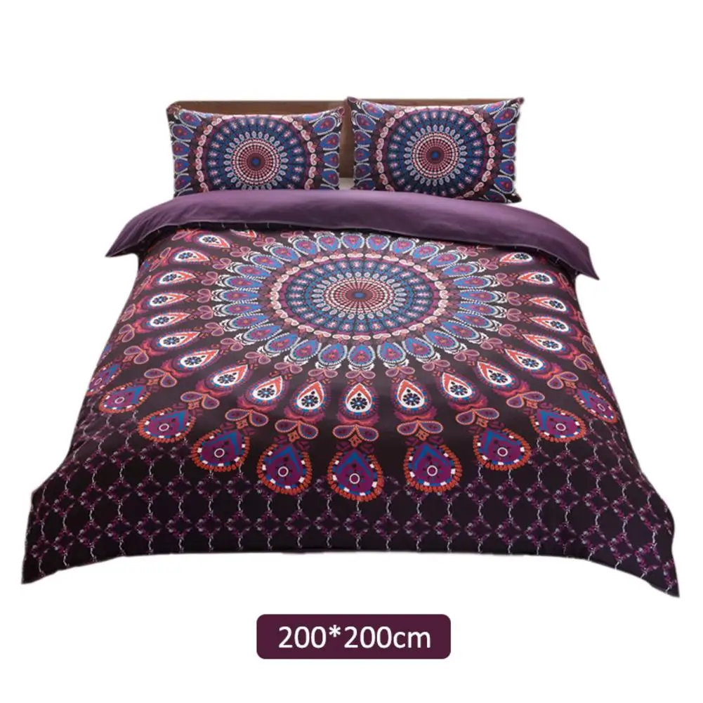 

Indian Style Duvet Cover Pillowcase Bohemian Ethnic Style 3D Print Pattern Bed Decoration 3 Pieces Set High-quality Fabric
