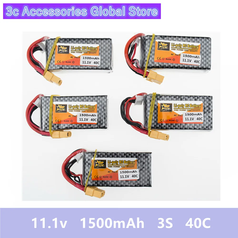 Zop 11 1 v 3s 1500mah lipo battery 40C XT60 plug 5 шт для RC автомобилей самолетов грузовиков Багги