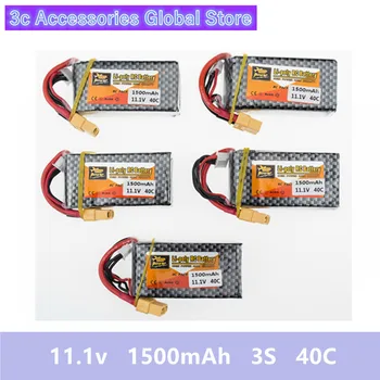 

Zop 11.1v 3s 1500mah lipo battery 40C XT60 plug 5pcs for RC Car Airplane trucks buggy boats Helicopter parts