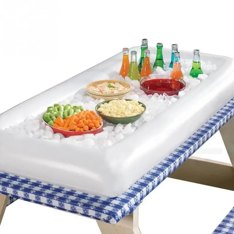 

134*64cm Inflatable table Serving for BBQ Bar party Buffet Ice Cooler Picnic Table Salad dish Drink plat garden Camping storage