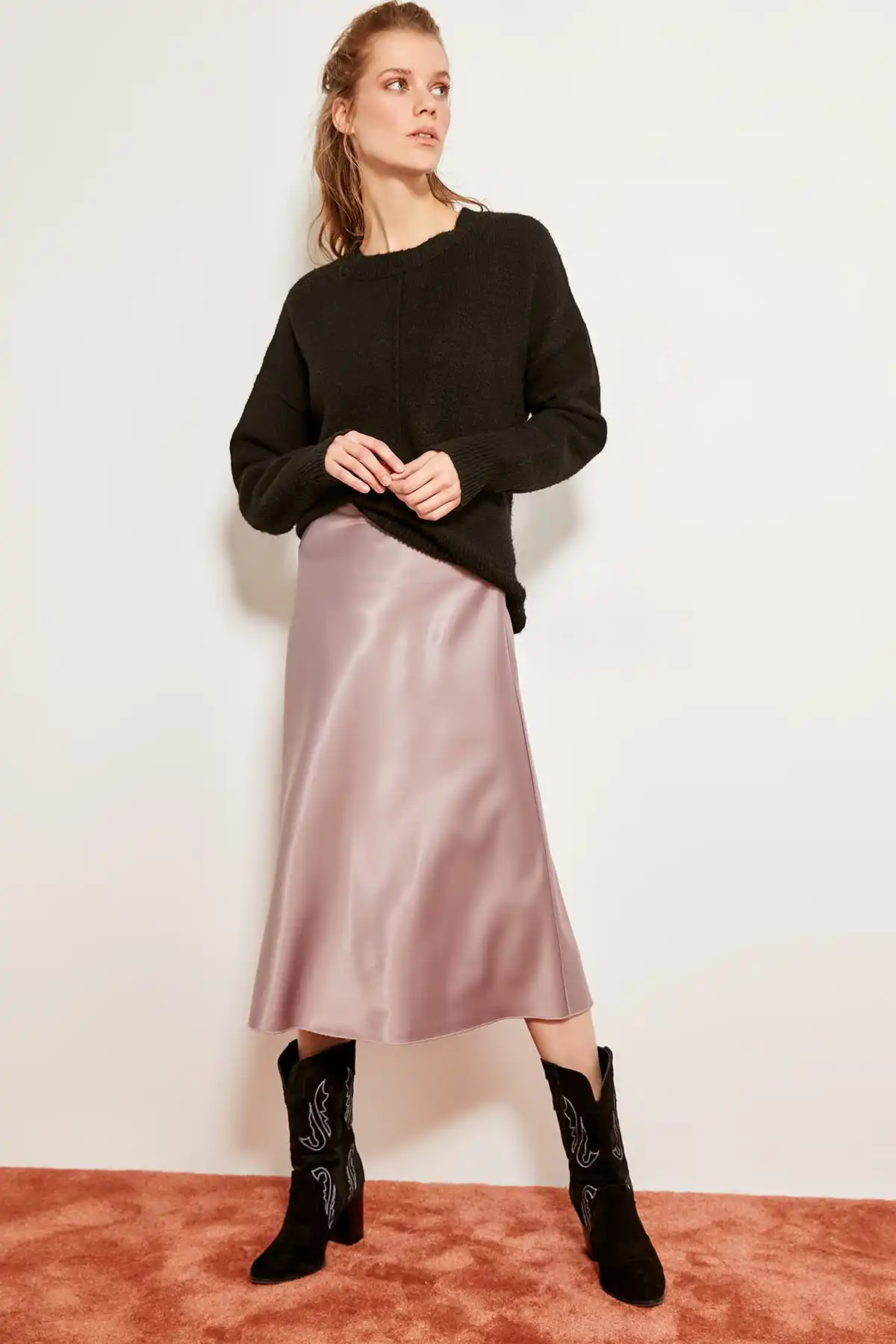 Trendyol Mink satin skirt TOFSS19WX0013-in Skirts from Women's Clothing ...