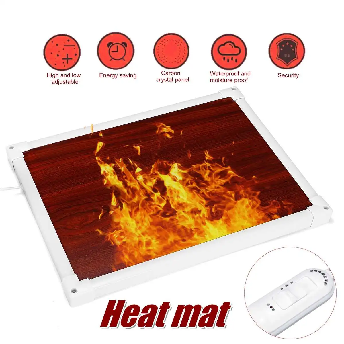 

100W 220V Leather Electric Heating Pad Office Heating Foot Warmer Winter Warm Feet Thermostat Carpet Household Electric Heater