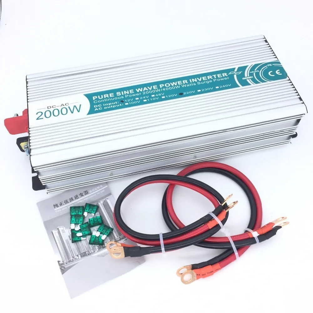 Европейская розетка чистый синусоидальный инвертор 300W 600W DC 12V 24V 48V to AC 110V 220V Smart