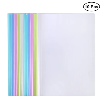 

10pcs Home Office Transparent File Folder Sliding Bar Report Covers for A4 Report Display Cover Organizer Binder
