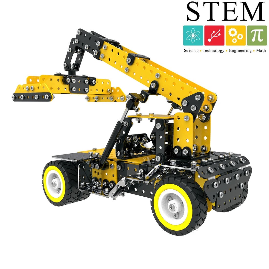 

582Pcs Crane Shape DIY Stainless Steel Metal Assembly Building Block Kit Educational Steam Stem Toys Early Development Toy