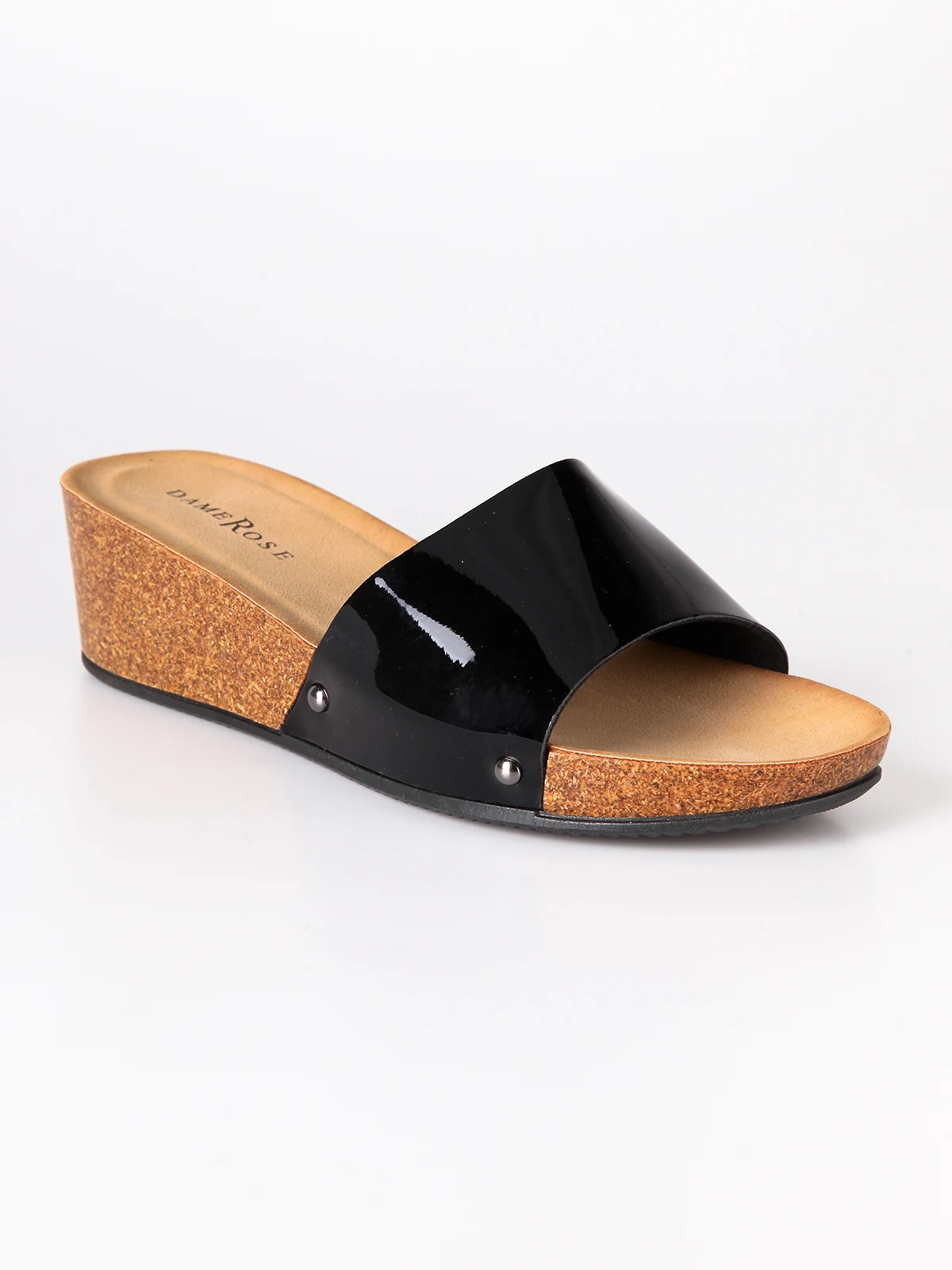 Faux leather wedge Slippersin Slippers from Shoes on