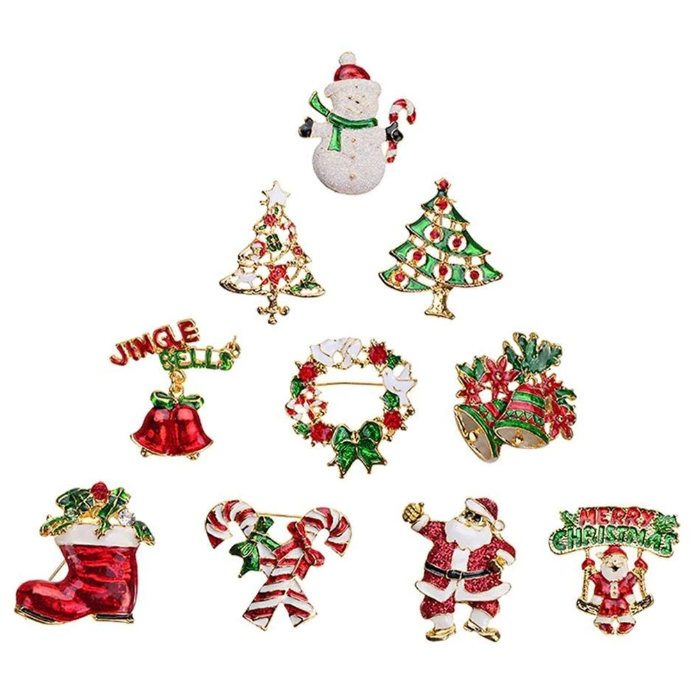 

Brooch Pin for Christmas Decorations Ornaments Set of 10