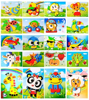 

20pc/set 3D EVA Foam Sticker Puzzle Game DIY Cartoon Animal Learning Education Toys For Children Kids Multi-patterns Styles