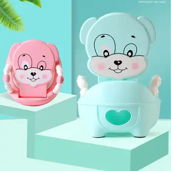 

Baby potty toilet bowl training pan toilet seat children's pot kids bedpan portable urinal comfortable backrest cartoon cute pot