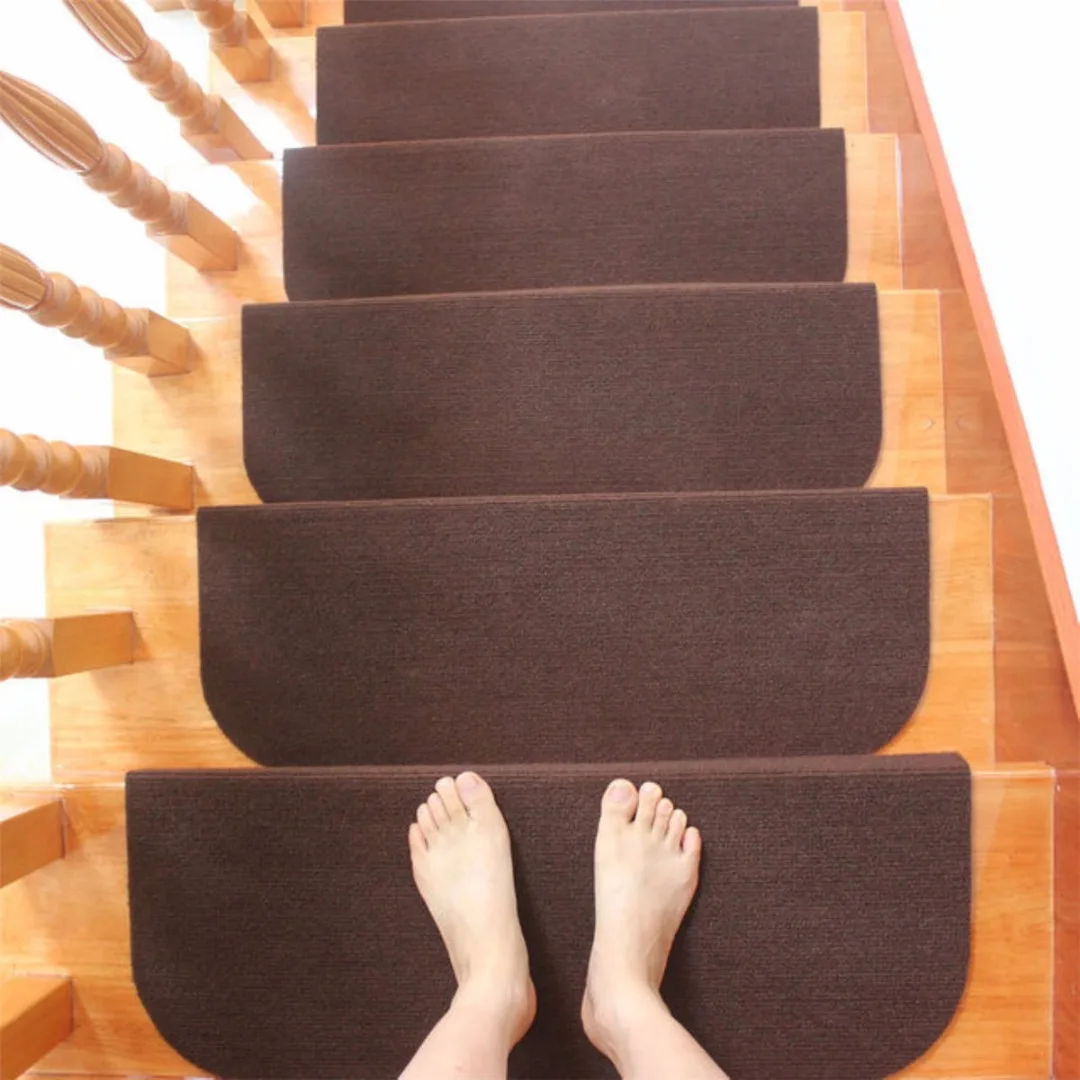 Hot Sale Non-slip Adhesive Carpet Stair Treads Mats Mayitr Staircase Step Rug Protection Cover 2 Colors