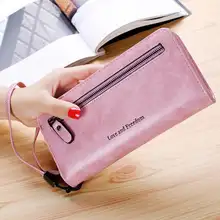 Новые женские длинные из искусственной кожи клатч бумажник сумка ID держателей карт Портмоне Женская мода кошелек