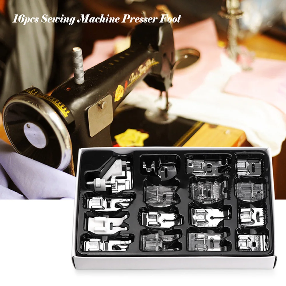 16pcs Mini Sewing Machine Presser Foot Feet For Brother Singer Janome Presser Feet Braiding
