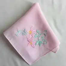 26*26 см шелковый квадратный вышитый носовой платок ручной чай лицо детей кружева охлаждения дамы hanky свадебный подарок обеденное полотенце