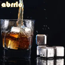 Abrlo 4/6 шт кубики льда из нержавеющей стали многоразовые охлаждающие камни для виски вина пивной бар бытовые товары KTV свадебный подарок