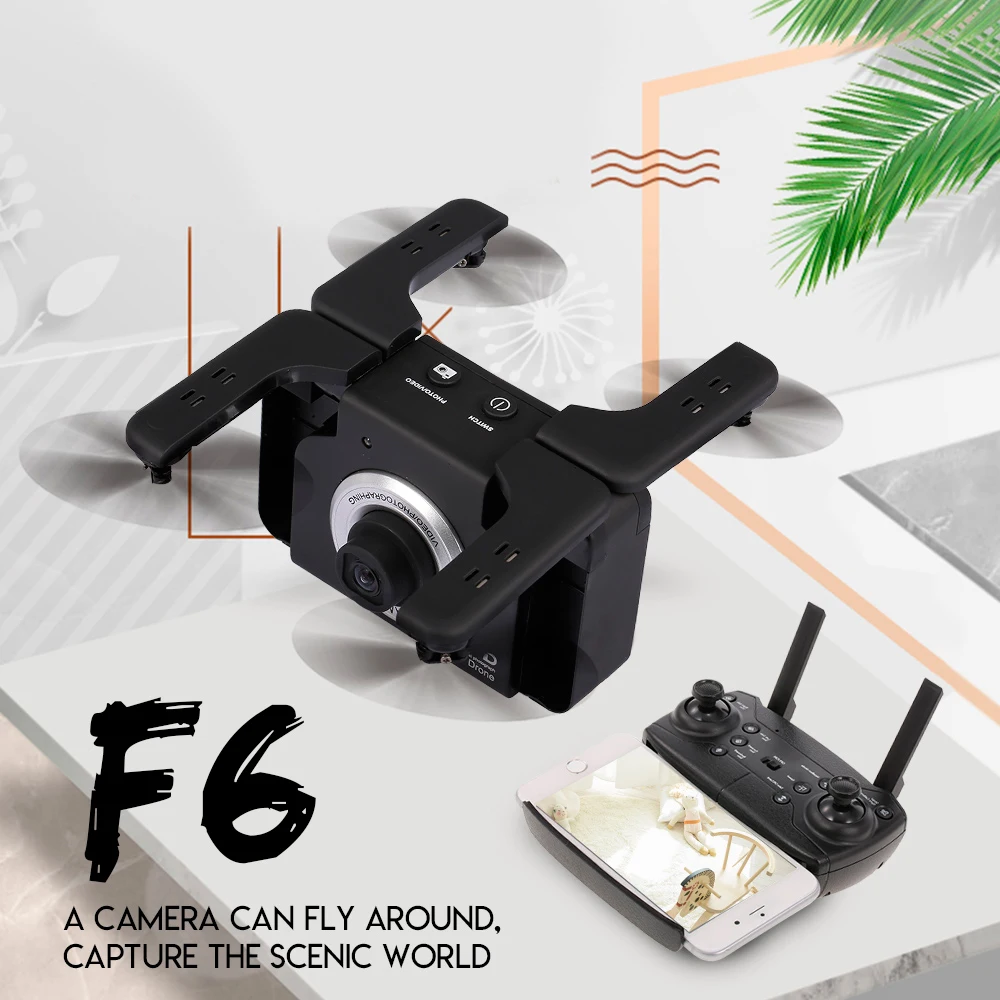 F6 WiFi FPV RC складной Радиоуправляемый Дрон с Камера 720 P живое видео RC горючего высоты Headless режим для начинающих Дрон