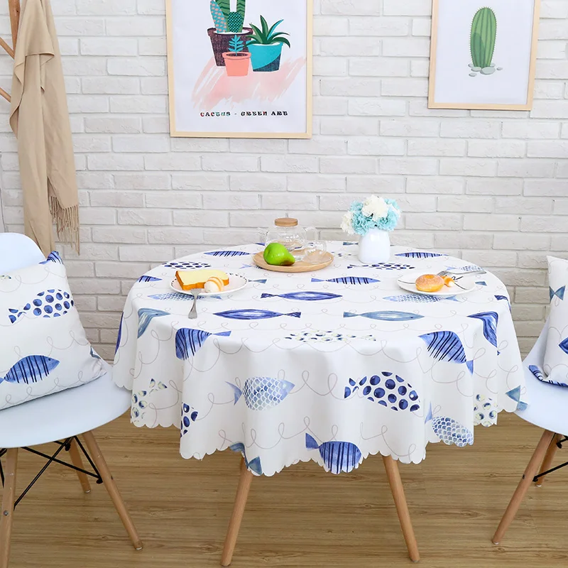للماء مفرش مائدة مطبوع جولة الجدول غطاء الشاي مفرش طاولة الريفية مستطيلة غطاء من القماش المنزل الديكور