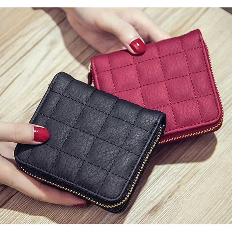 

2019 Ho Women Mini Wallet Zipper Card Holder Coin Purse Small Leather Clutch Bag Wallets