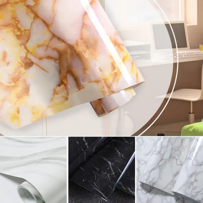 

Wholesale 60X50cm Self Adhesive Wallpaper Granite Marble Effect Contact Waterproof Thick PVC Wallpaper Peel Stick Rolling Paper