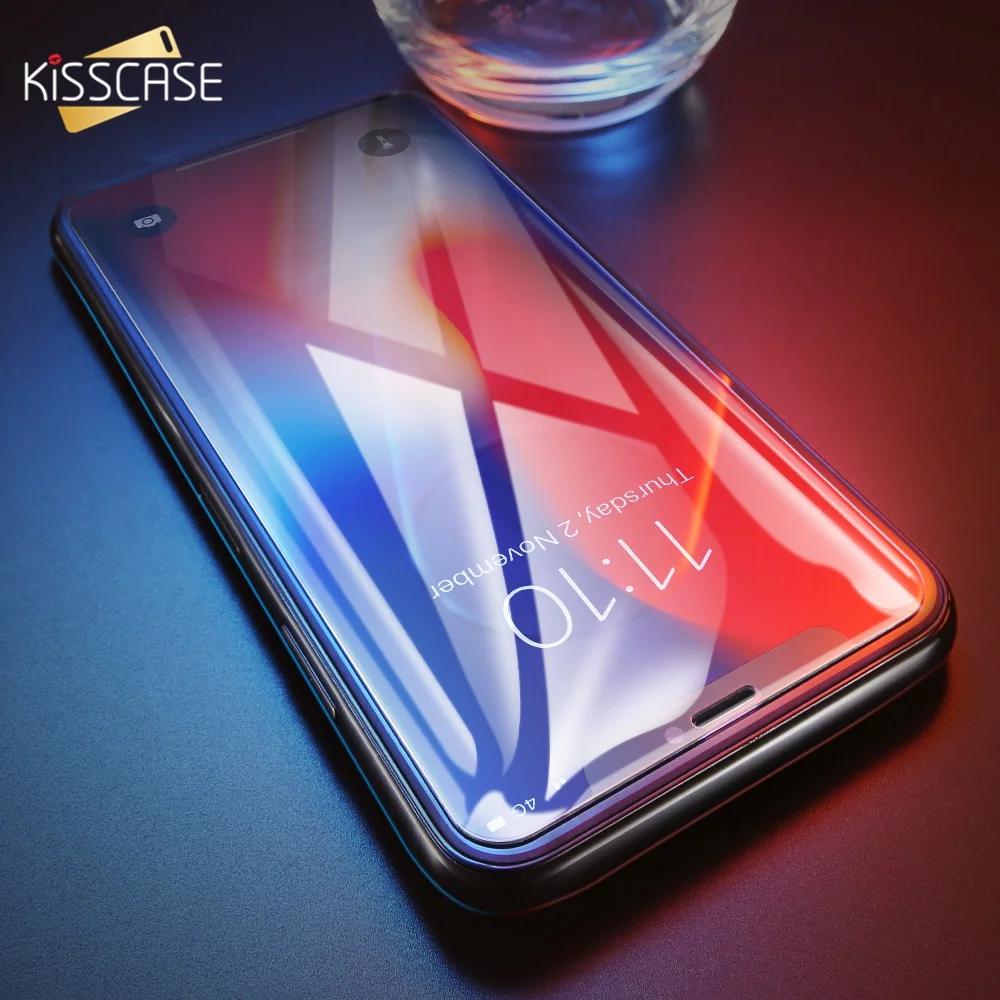 KISSCASE HD прозрачное закаленное стекло для iPhone X XS Max XR защита экрана Защитное 7 8 6 6s Plus