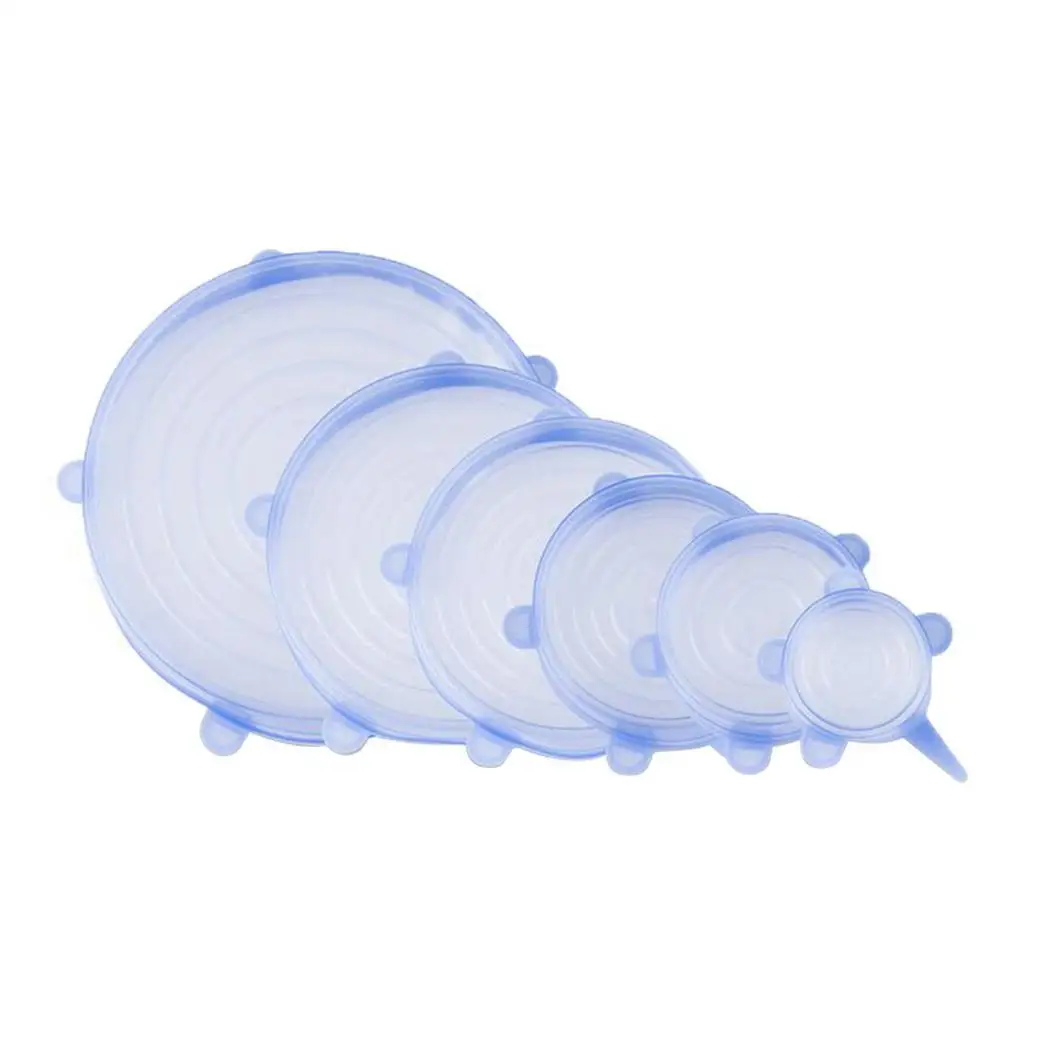 

6pcs/set Non-toxic Microwave Stretchy Silicone Sealing Lid Microwave Food Wrap Bowl Pot Cover Pan Cooking Kitchen Accessories