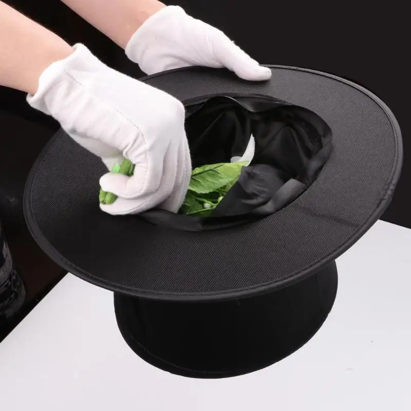 

1PCS folding top hat spring magic trick good quality magician props magic hat close up magie prop illusion kids toy