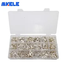 840pcs/box Terminals Non-insulated Ring Fork U-type Brass Connectors Assortment Kit Electrical Crimp Spade Ring Set It-840 420pcs box 18 type cold naked terminal kit non insulated ring fork u type terminals assortment cable wire connector crimp spade